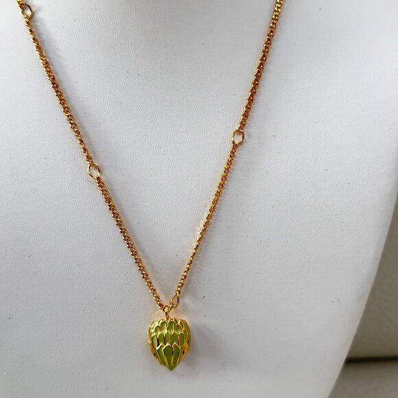 KURT GEIGER LONDON Signature Green Enamel Eagle Short Pendant Necklace - Picture 2 of 5